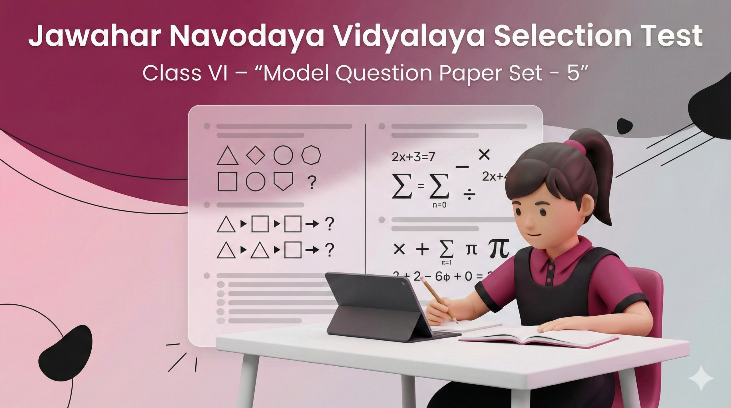Jawahar Navodaya Vidyalaya Selection Test – Class VI | Model Question Paper Set – 5