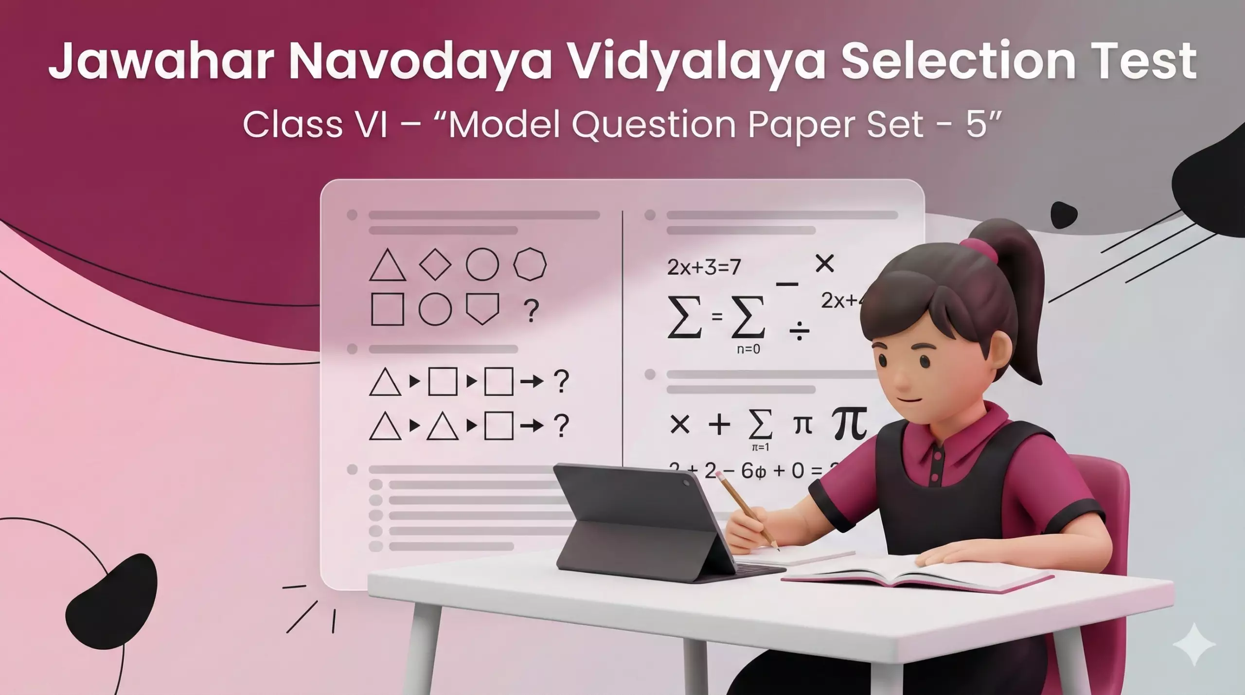 Jawahar Navodaya Vidyalaya Selection Test – Class VI | Model Question Paper Set – 5